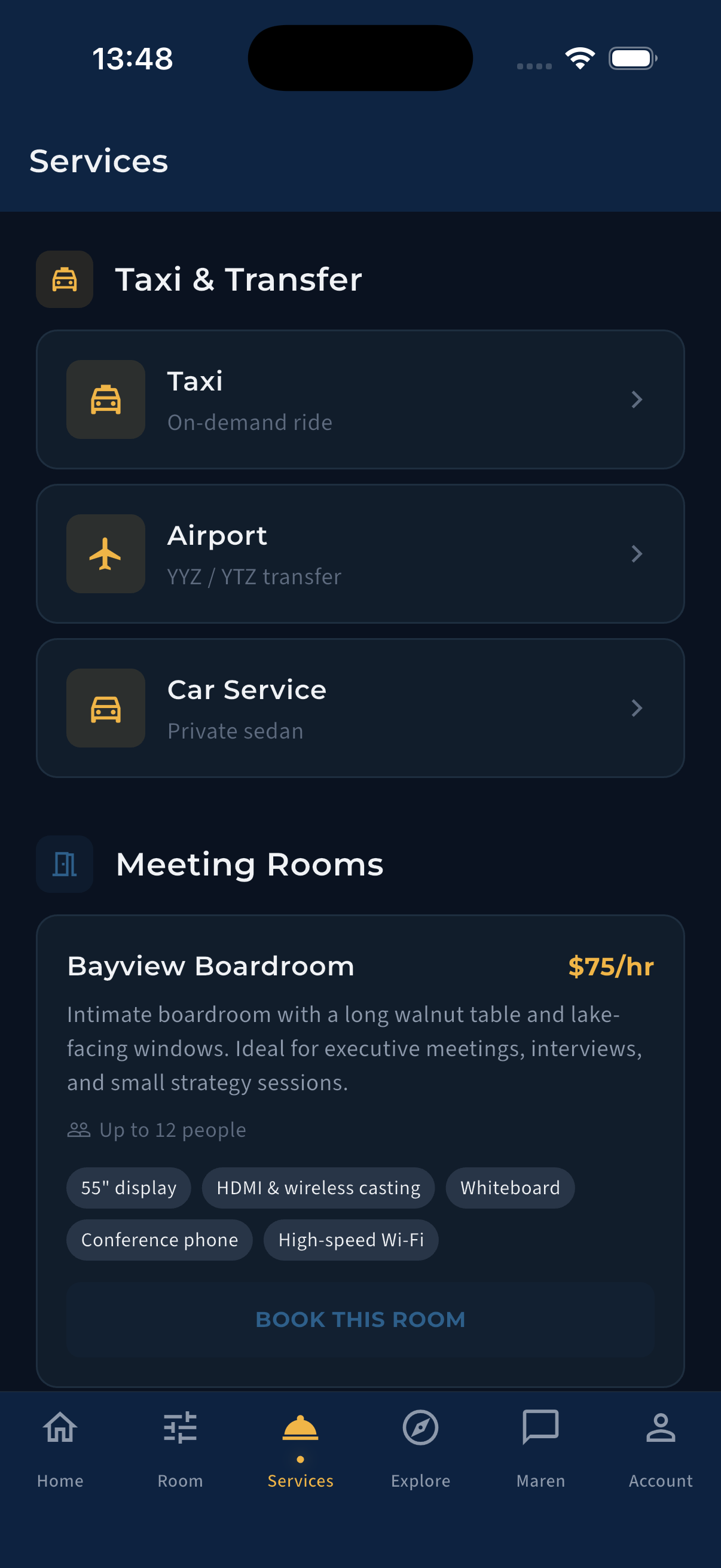 App screen